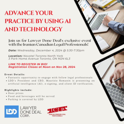 Advance Your Practice by Using AI & Technology! – Lawyer Done Deal & ICLP Collaboration
