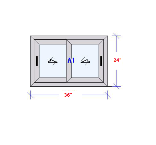 120 SERIES| TEZA ALUMINUM SLIDING WINDOW| 36″ X 24″